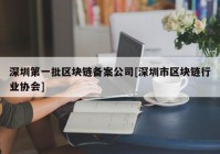 深圳第一批区块链备案公司[深圳市区块链行业协会]